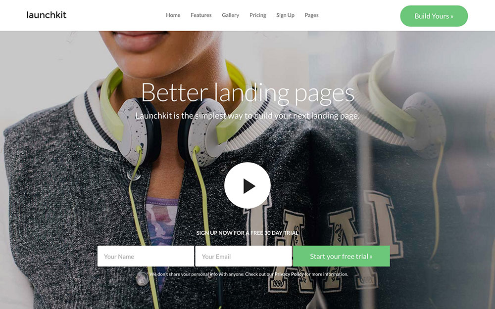 Video landing page