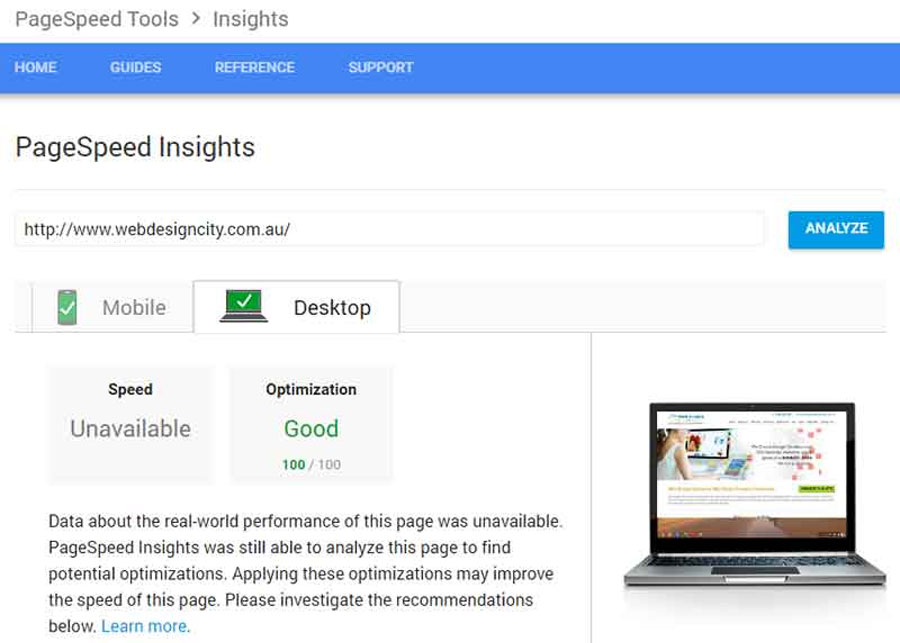 Optimising Google Page Speed Insights - Tools and Options